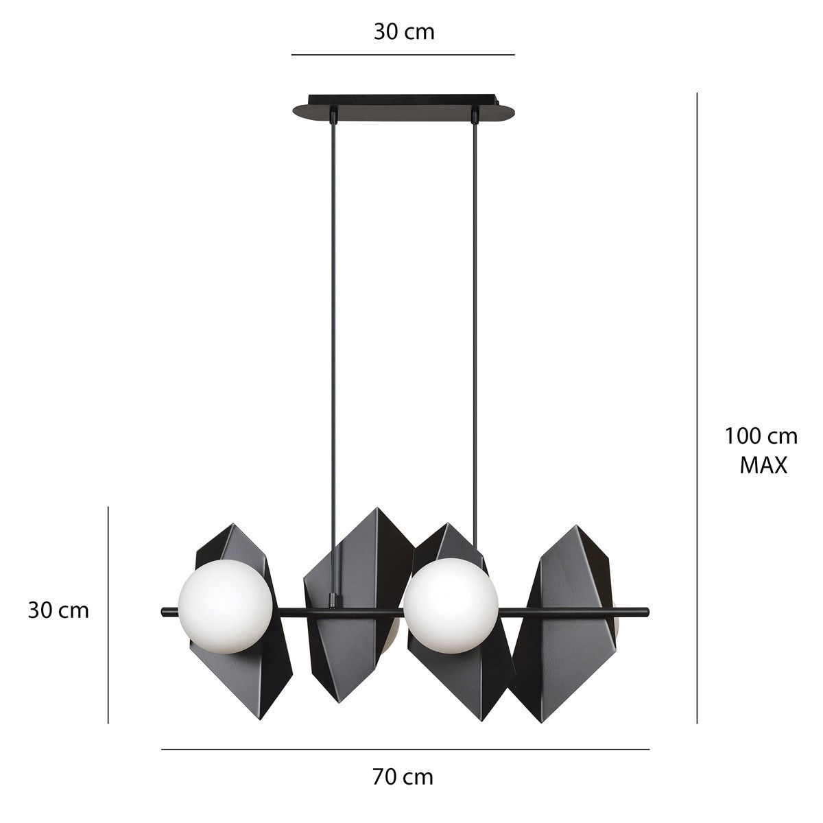 Designerskia lampa wisząca Emibig DRIFTON 4 BLACK EM636/4