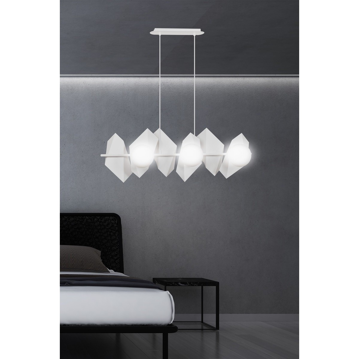 Designerskia, biała lampa wisząca Emibig DRIFTON 6 WHITE EM637/6