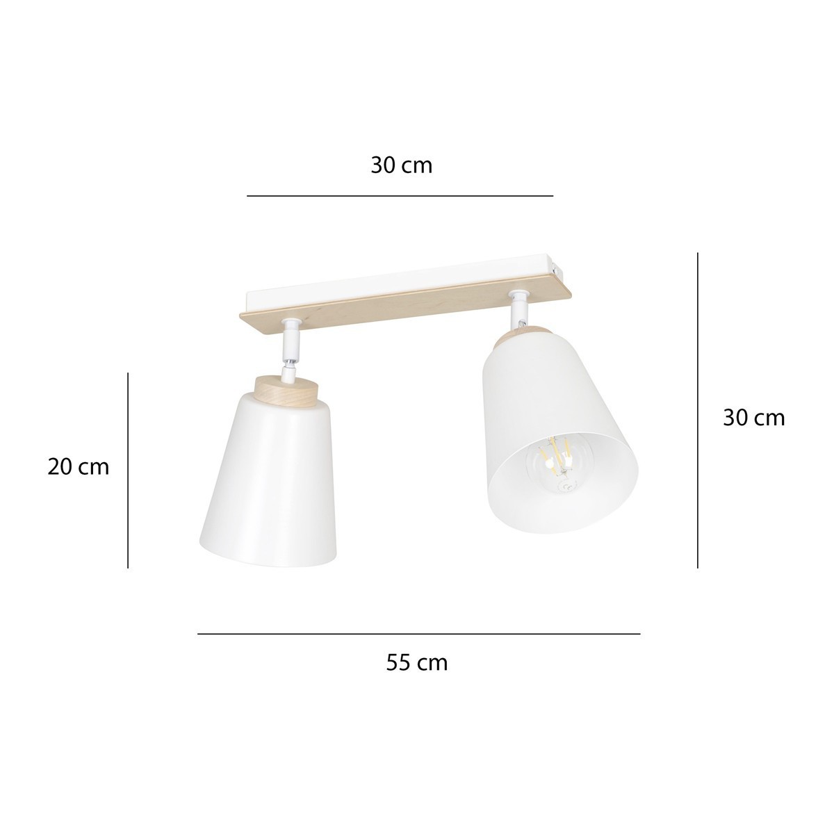 biała lampa sufitowa Emibig ATLAS 2 WHITE EM724/2