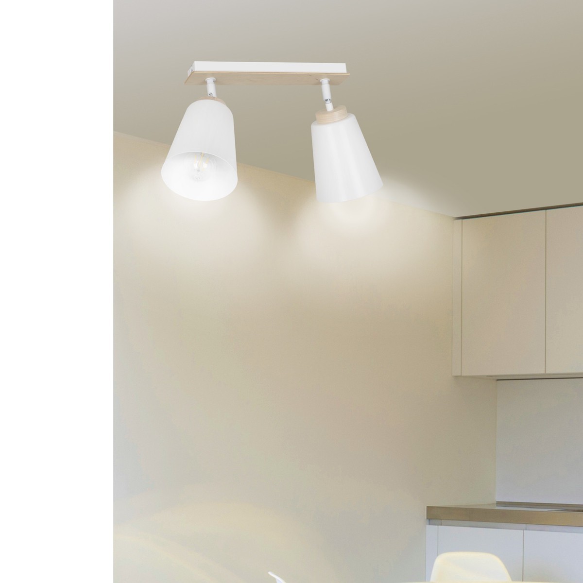 biała lampa sufitowa Emibig ATLAS 2 WHITE EM724/2