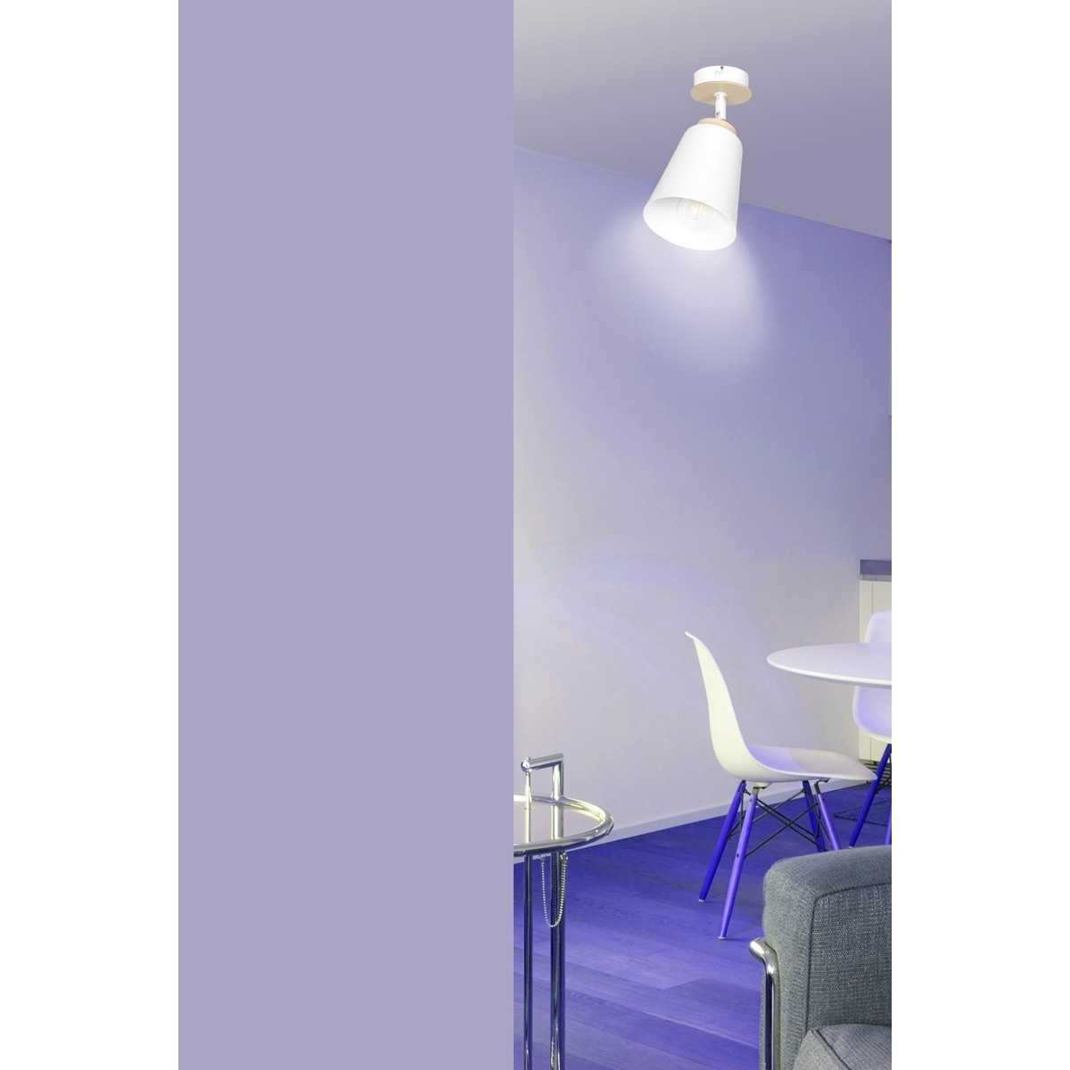 biała lampa przysufitowa Emibig ATLAS 1 WHITE  EM724/1