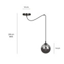 czarna lampa wisząca Emibig GIGI 1BLACK  EM937/1