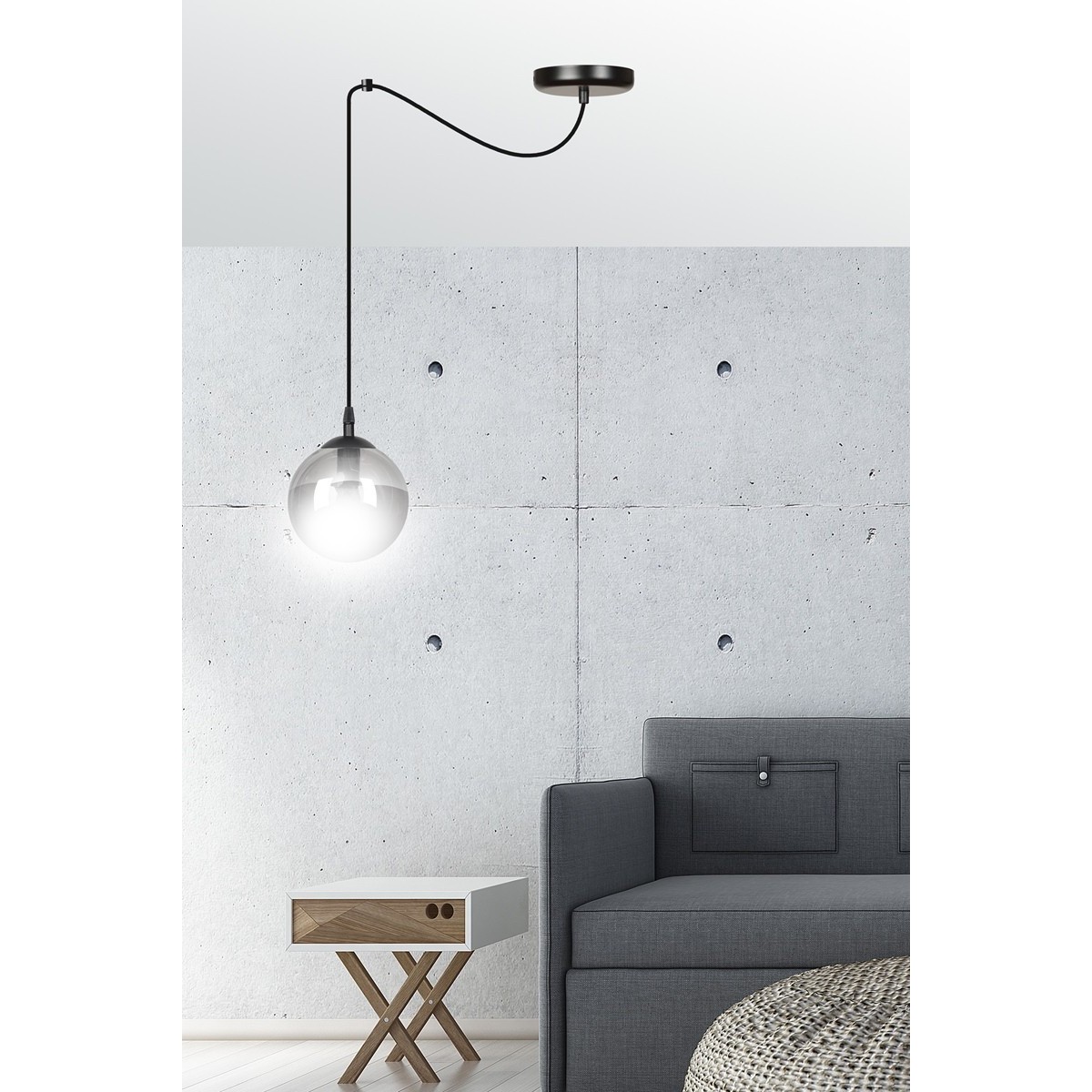 czarna lampa wisząca Emibig GIGI 1BLACK  EM937/1