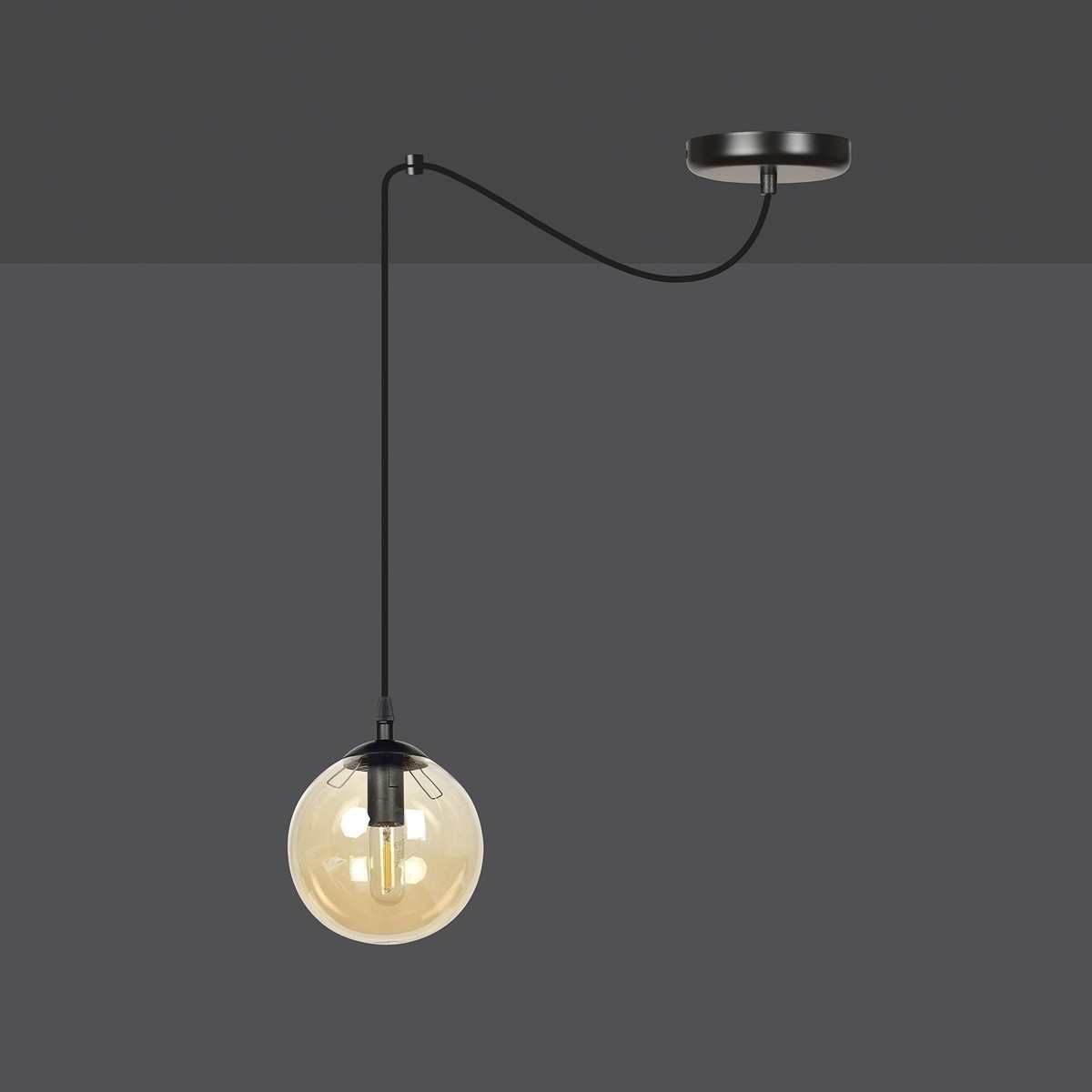czarna wisząca lampa Emibig GIGI 1 BLACK EM938/1