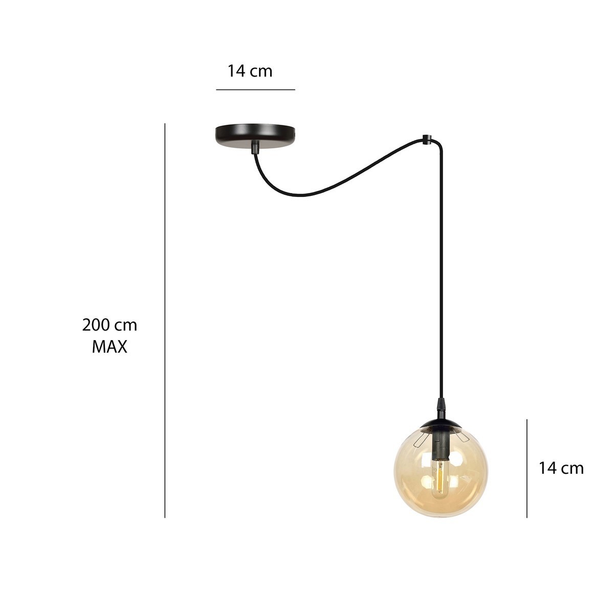 czarna wisząca lampa Emibig GIGI 1 BLACK EM938/1