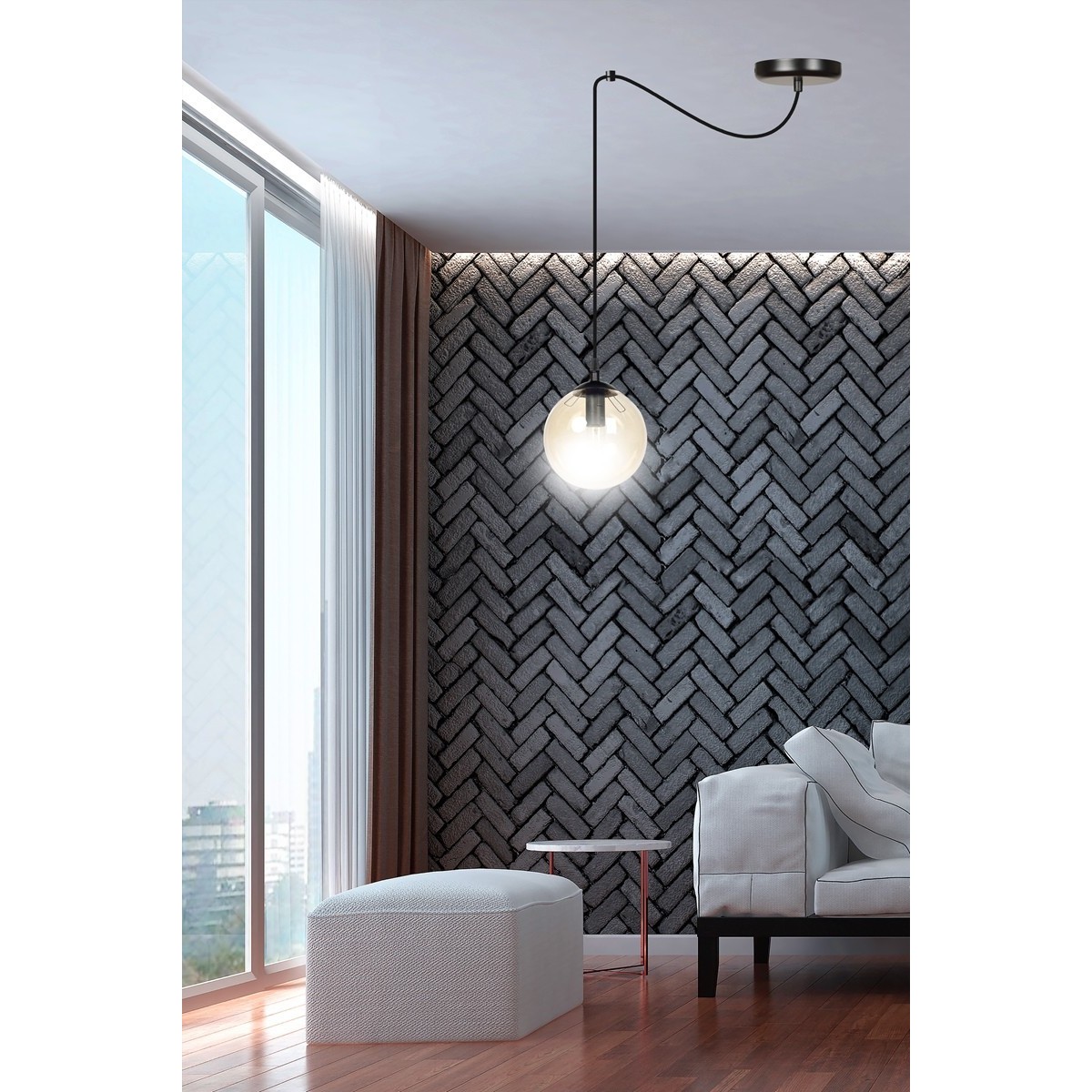 czarna wisząca lampa Emibig GIGI 1 BLACK EM938/1