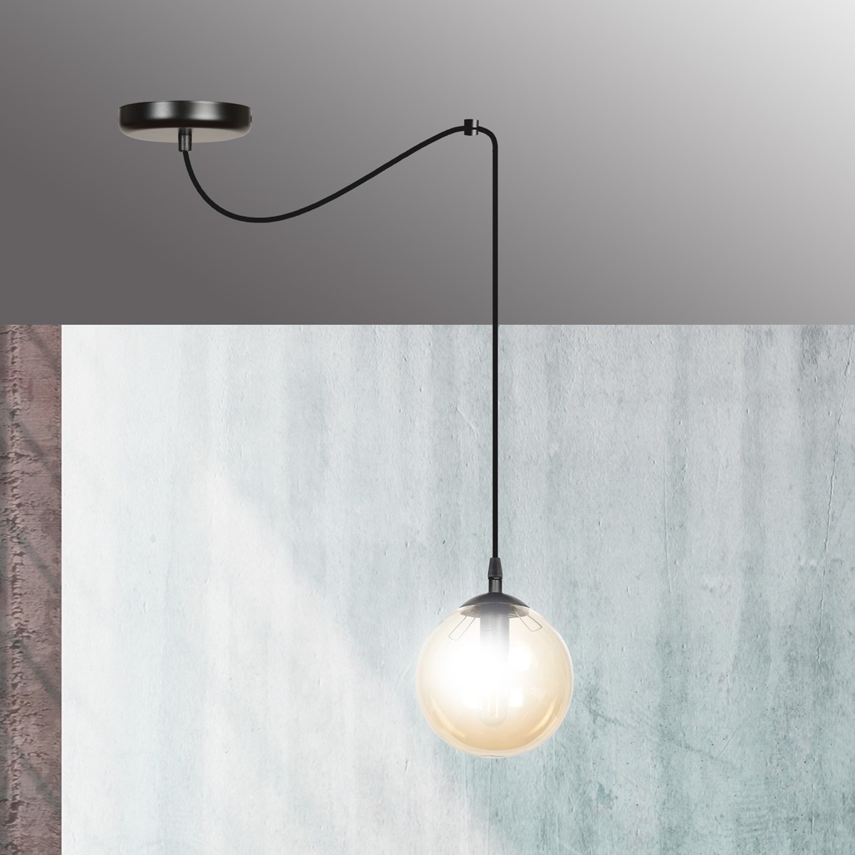 czarna wisząca lampa Emibig GIGI 1 BLACK EM938/1