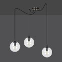 czarna wisząca lampa Emibig GIGI 3 BLACK TRANSPARENT EM936/3