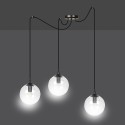 czarna wisząca lampa Emibig GIGI 3 BLACK TRANSPARENT EM936/3