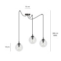 czarna wisząca lampa Emibig GIGI 3 BLACK TRANSPARENT EM936/3