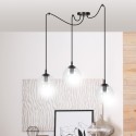 czarna wisząca lampa Emibig GIGI 3 BLACK TRANSPARENT EM936/3