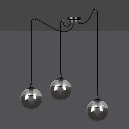 czarna lampa wisząca Emibig GIGI 3 BLACK  EM937/3