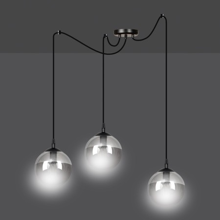 czarna lampa wisząca Emibig GIGI 3 BLACK  EM937/3