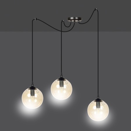 czarna lampa wisząca Emibig GIGI 3 BLACK EM938/3