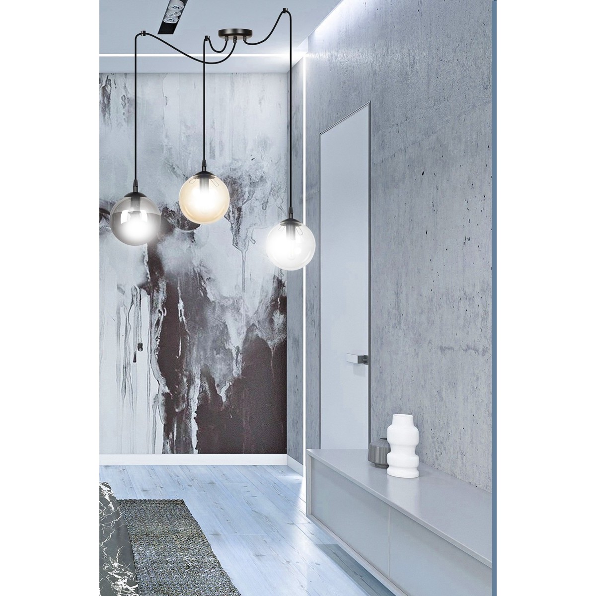 czarna lampa wisząca Emibig GIGI 3 BL/MIX EM939/3