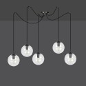 czarna lampa wisząca Emibig GIGI 5 BLACK TRANSPARENT EM936/5
