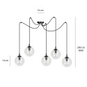czarna lampa wisząca Emibig GIGI 5 BLACK TRANSPARENT EM936/5