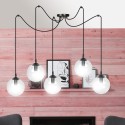 czarna lampa wisząca Emibig GIGI 5 BLACK TRANSPARENT EM936/5