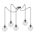 czarna lampa wisząca Emibig GIGI 5 BLACK TRANSPARENT EM936/5