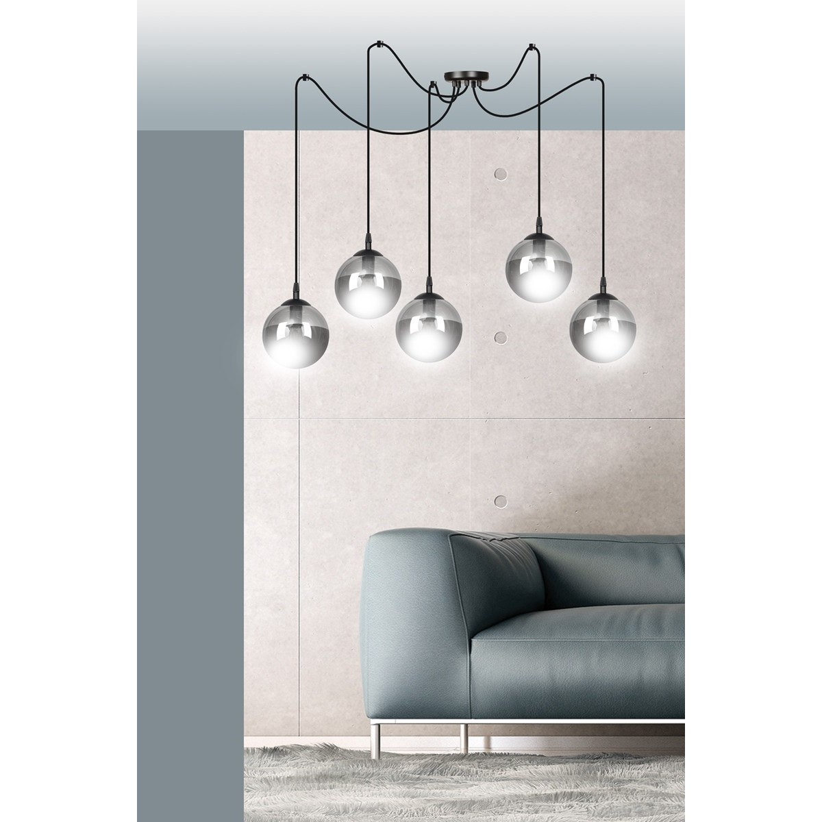 lampa wisząca Emibig GIGI 5 BLACK  EM937/5