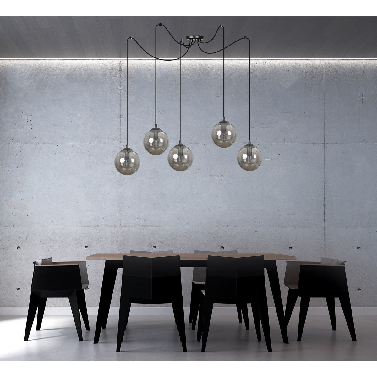 lampa wisząca Emibig GIGI 5 BLACK  EM937/5