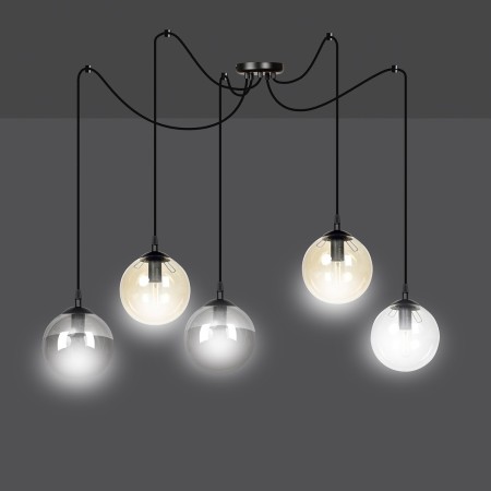 czarna wisząca lampa Emibig GIGI 5 BLACK MIX  EM939/5