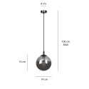 czarna lampa wisząca Emibig COSMO 1 BLACK  EM712/1
