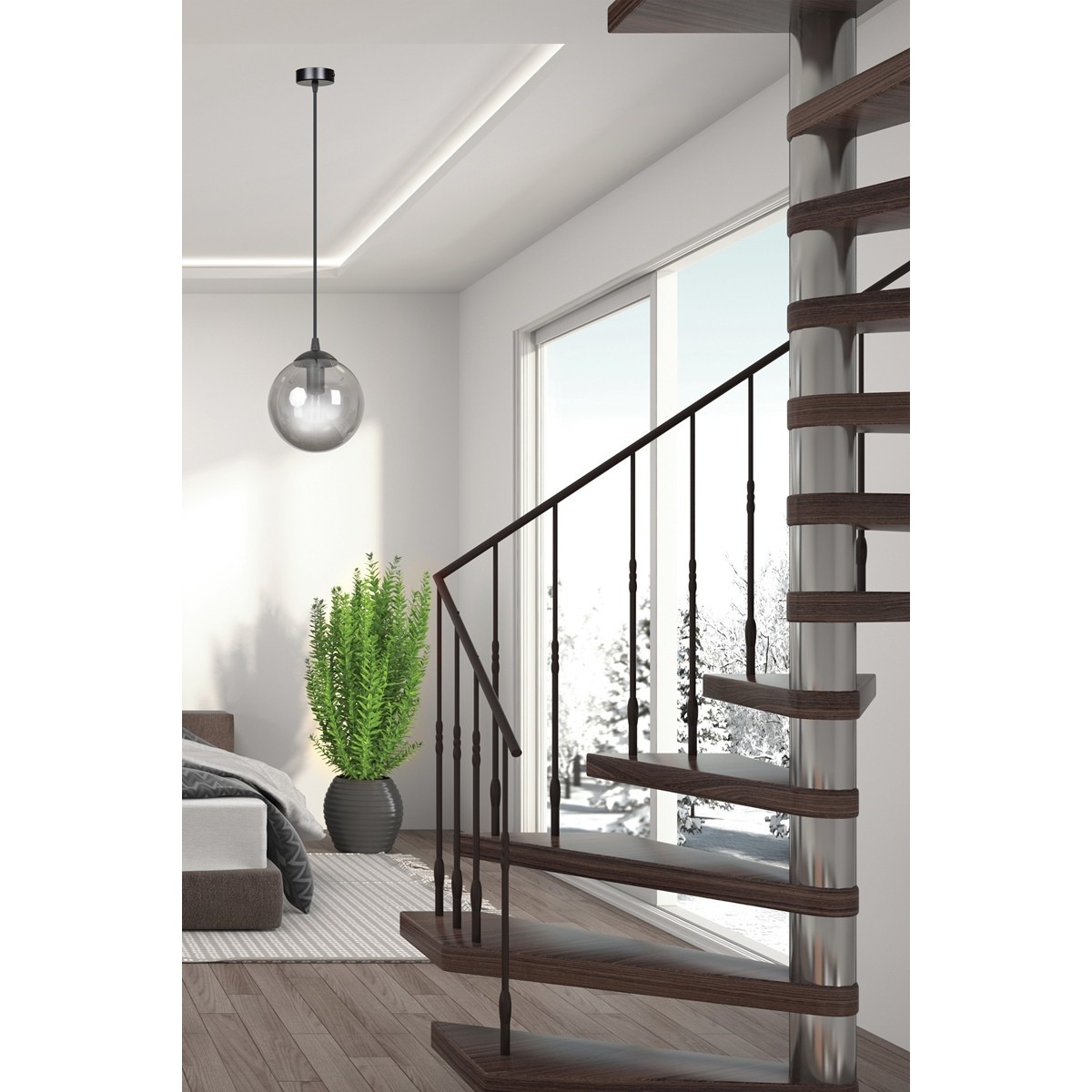 czarna lampa wisząca Emibig COSMO 1 BLACK  EM712/1