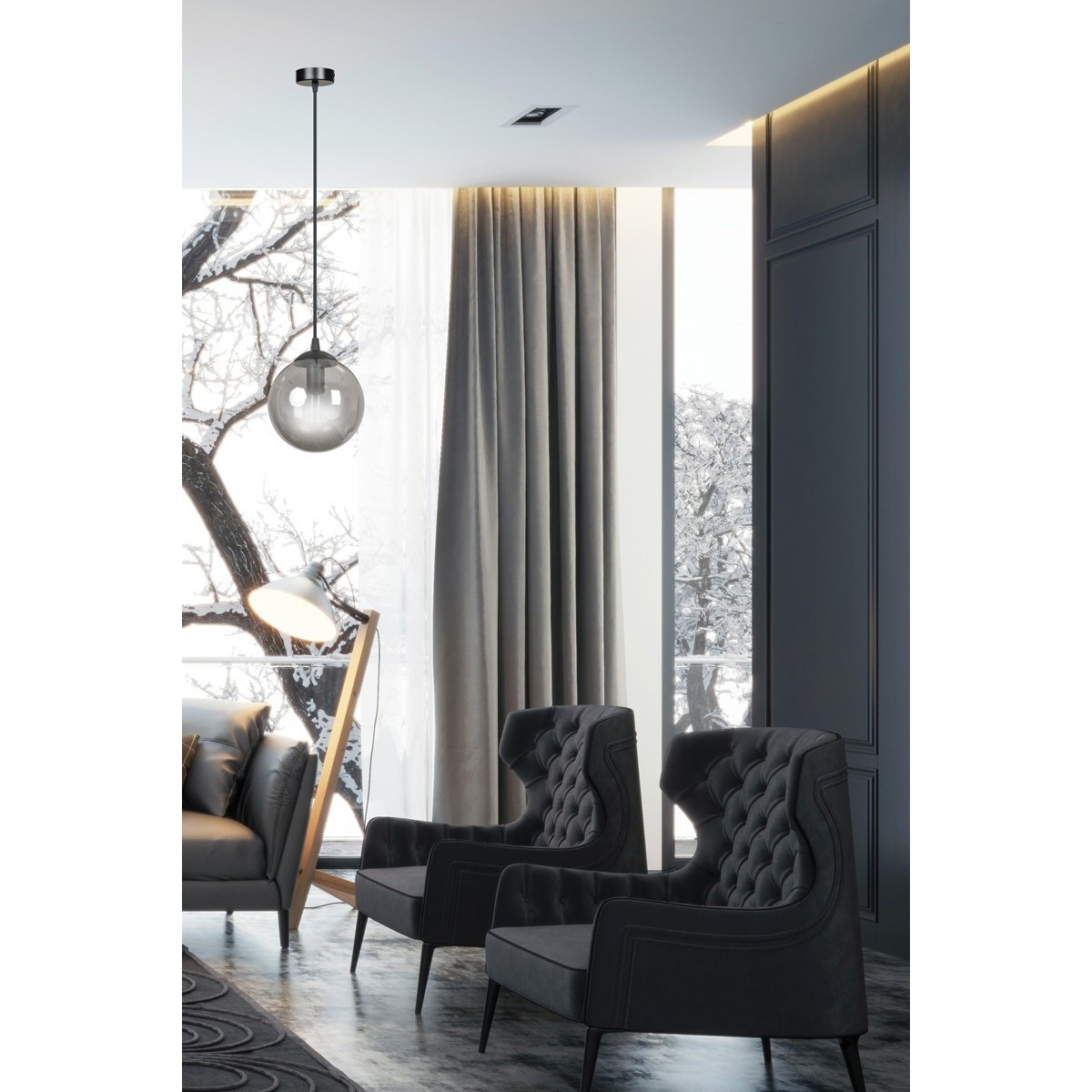 czarna lampa wisząca Emibig COSMO 1 BLACK  EM712/1