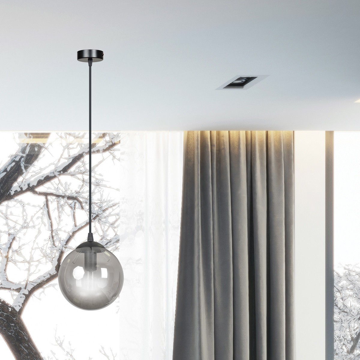 czarna lampa wisząca Emibig COSMO 1 BLACK  EM712/1