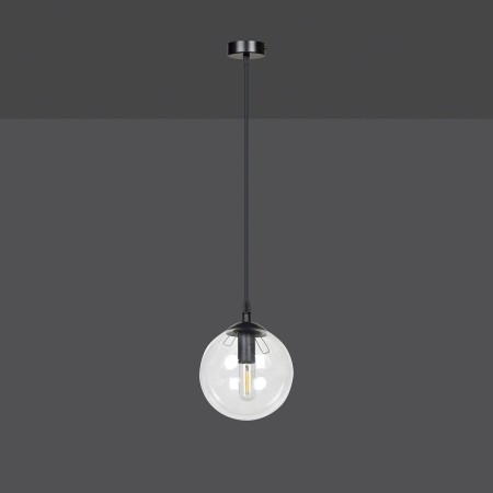 czarna wisząca lampa Emibig COSMO 1 BLACK TRANSPARENT EM711/1