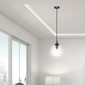 czarna wisząca lampa Emibig COSMO 1 BLACK TRANSPARENT EM711/1