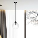 czarna wisząca lampa Emibig COSMO 1 BLACK TRANSPARENT EM711/1