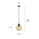 czarna lampa wisząca Emibig COSMO 1 BLACK EM713/1