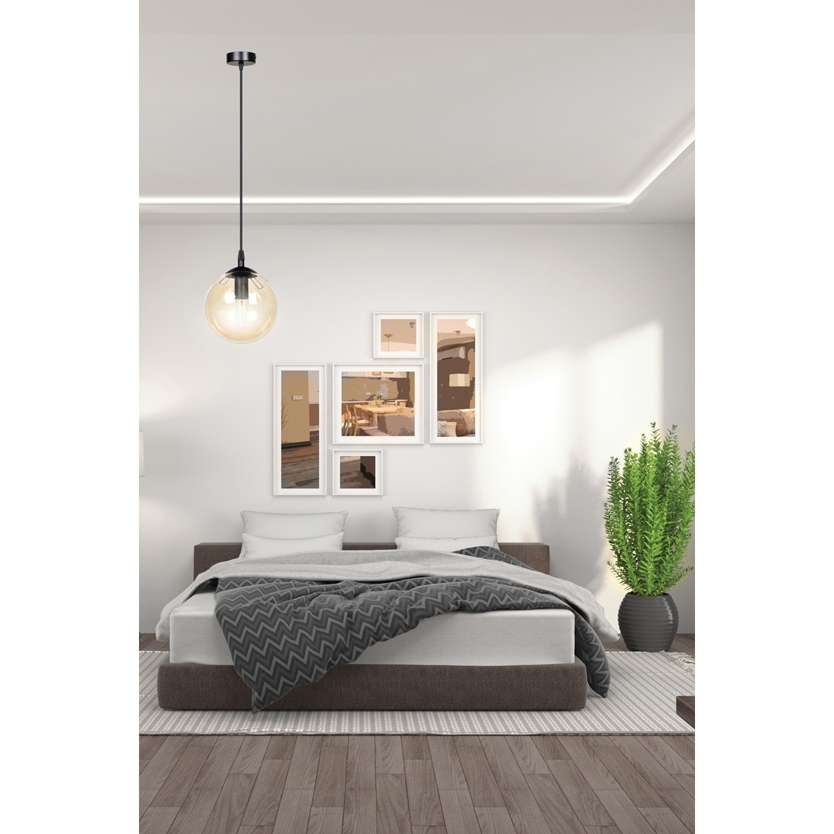 czarna lampa wisząca Emibig COSMO 1 BLACK EM713/1