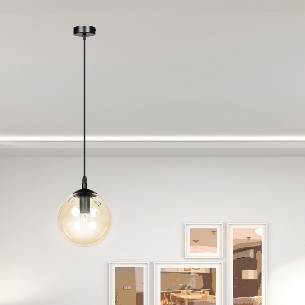 czarna lampa wisząca Emibig COSMO 1 BLACK EM713/1