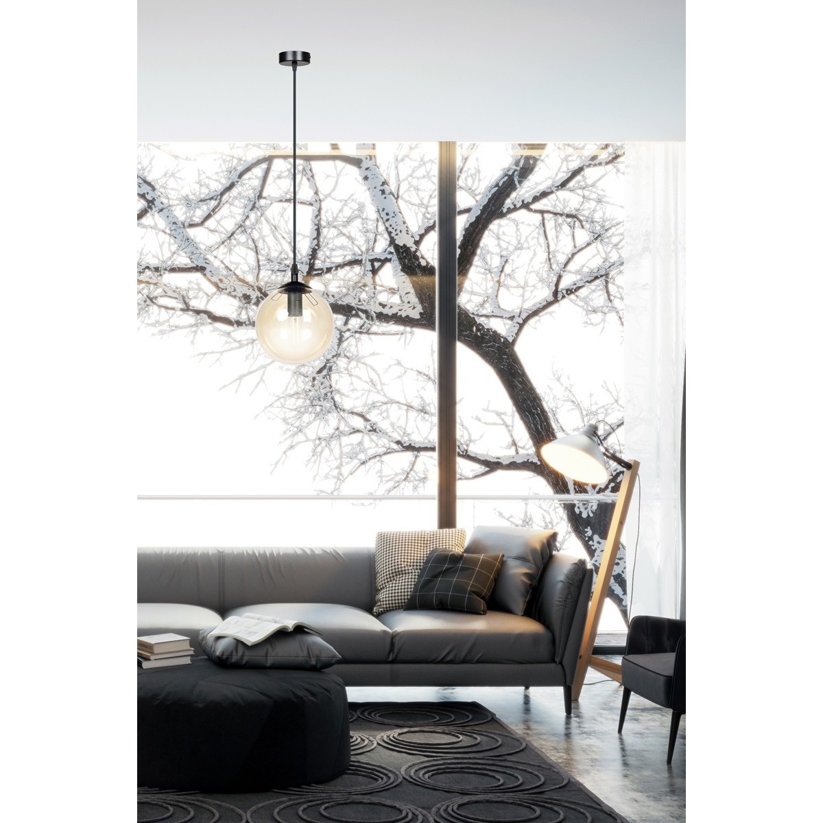 czarna lampa wisząca Emibig COSMO 1 BLACK EM713/1