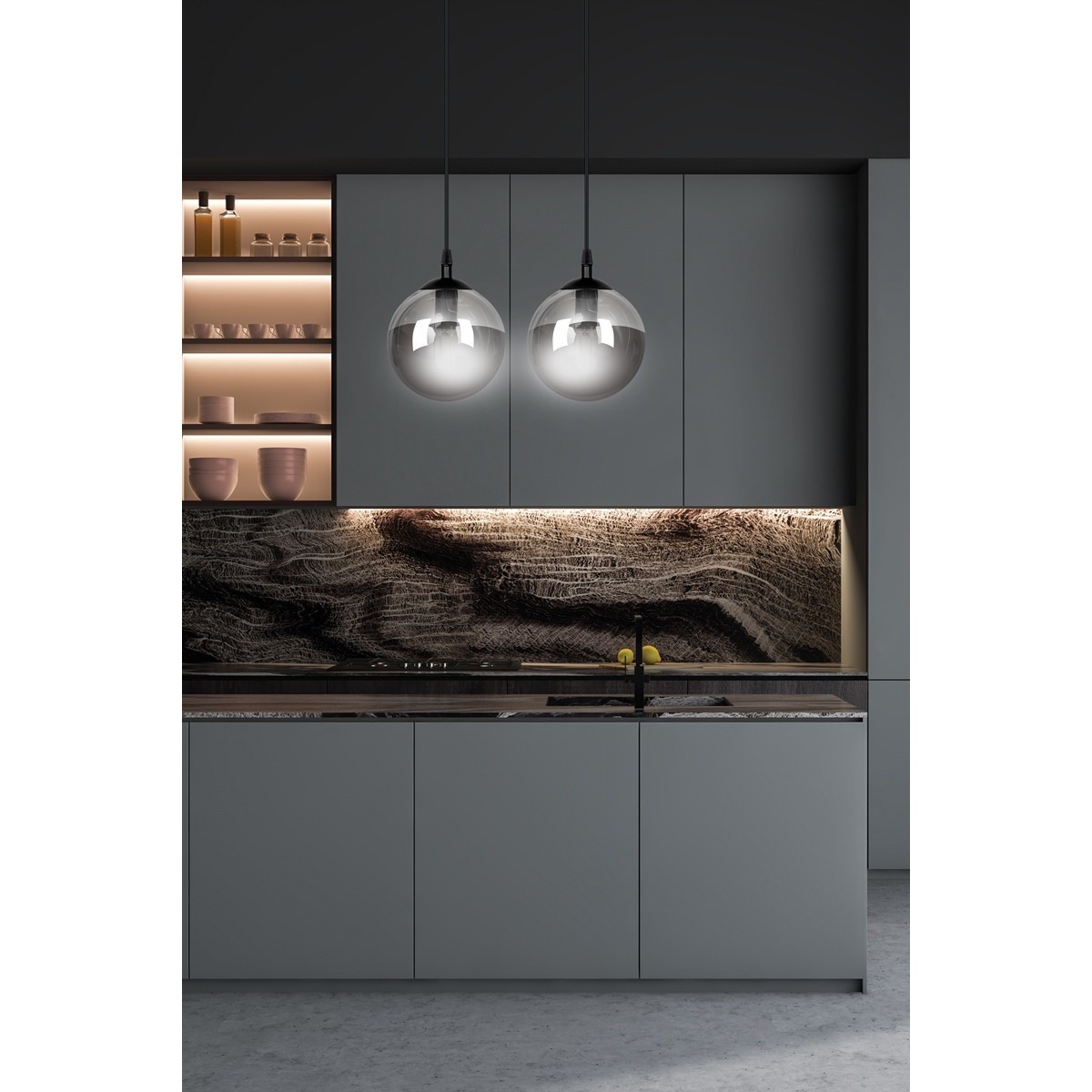 czarna lampa wisząca Emibig COSMO 2 BLACK  EM712/2