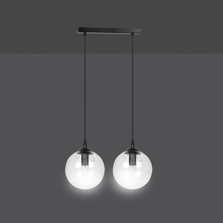 wisząca czarna lampa Emibig COSMO 2 BLACK TRANSPARENT EM711/2