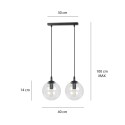 wisząca czarna lampa Emibig COSMO 2 BLACK TRANSPARENT EM711/2