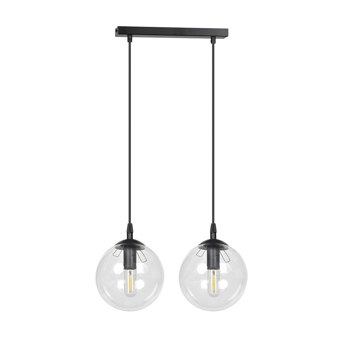 wisząca czarna lampa Emibig COSMO 2 BLACK TRANSPARENT EM711/2