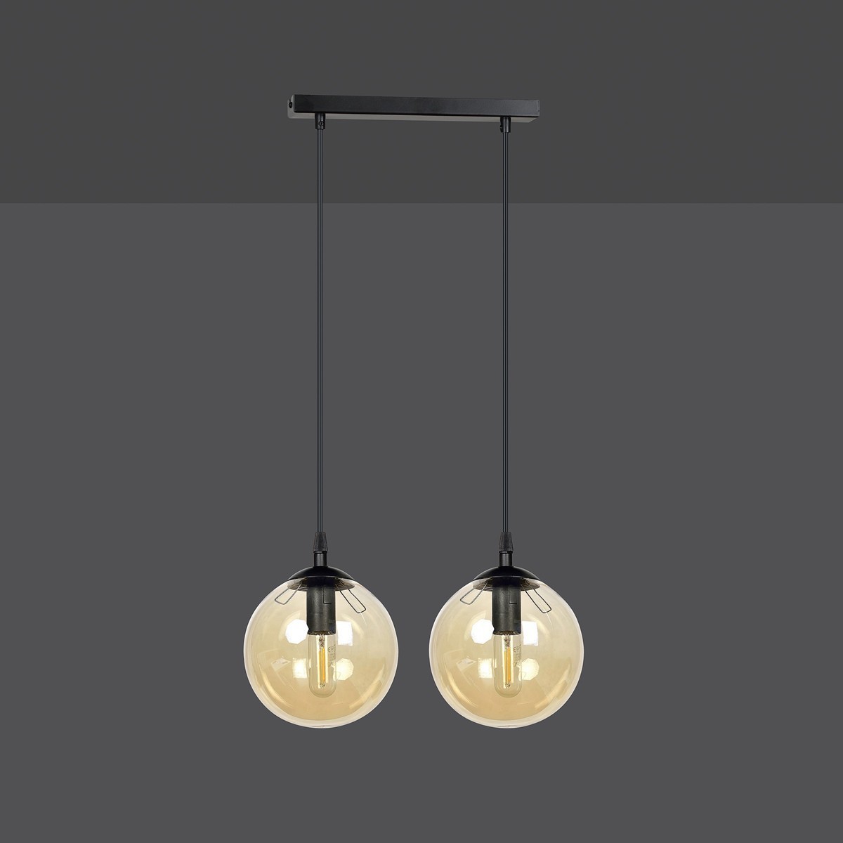 czarna wisząca lampa Emibig COSMO 2  BLACK EM713/2