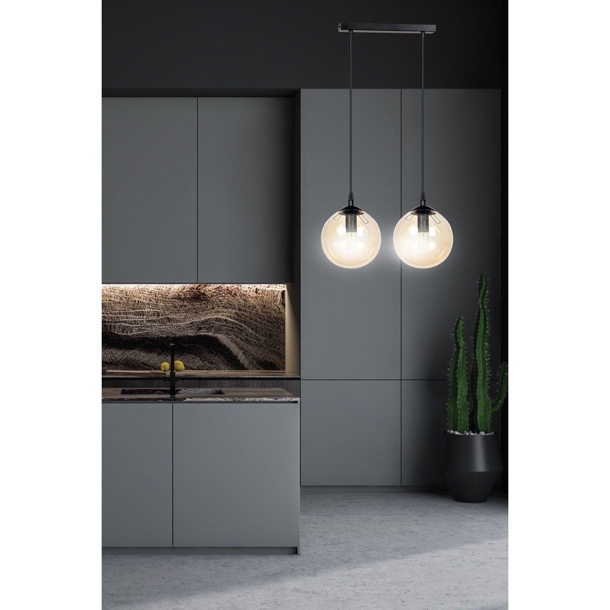 czarna wisząca lampa Emibig COSMO 2  BLACK EM713/2