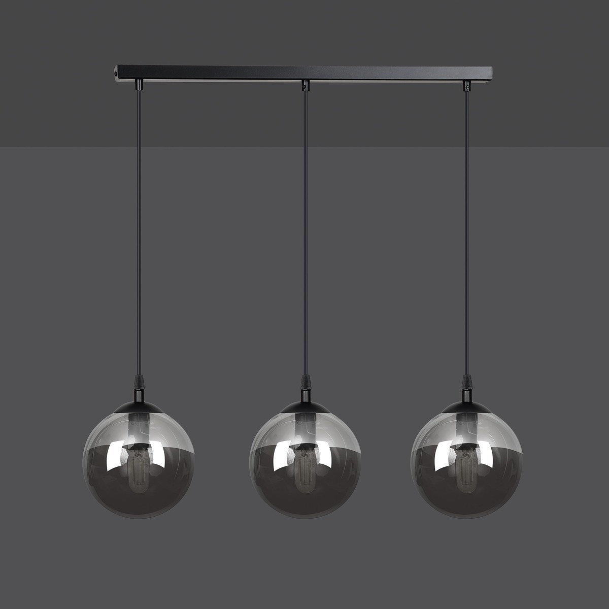 czarna wisząca lampa Emibig COSMO 3 BLACK  EM712/3