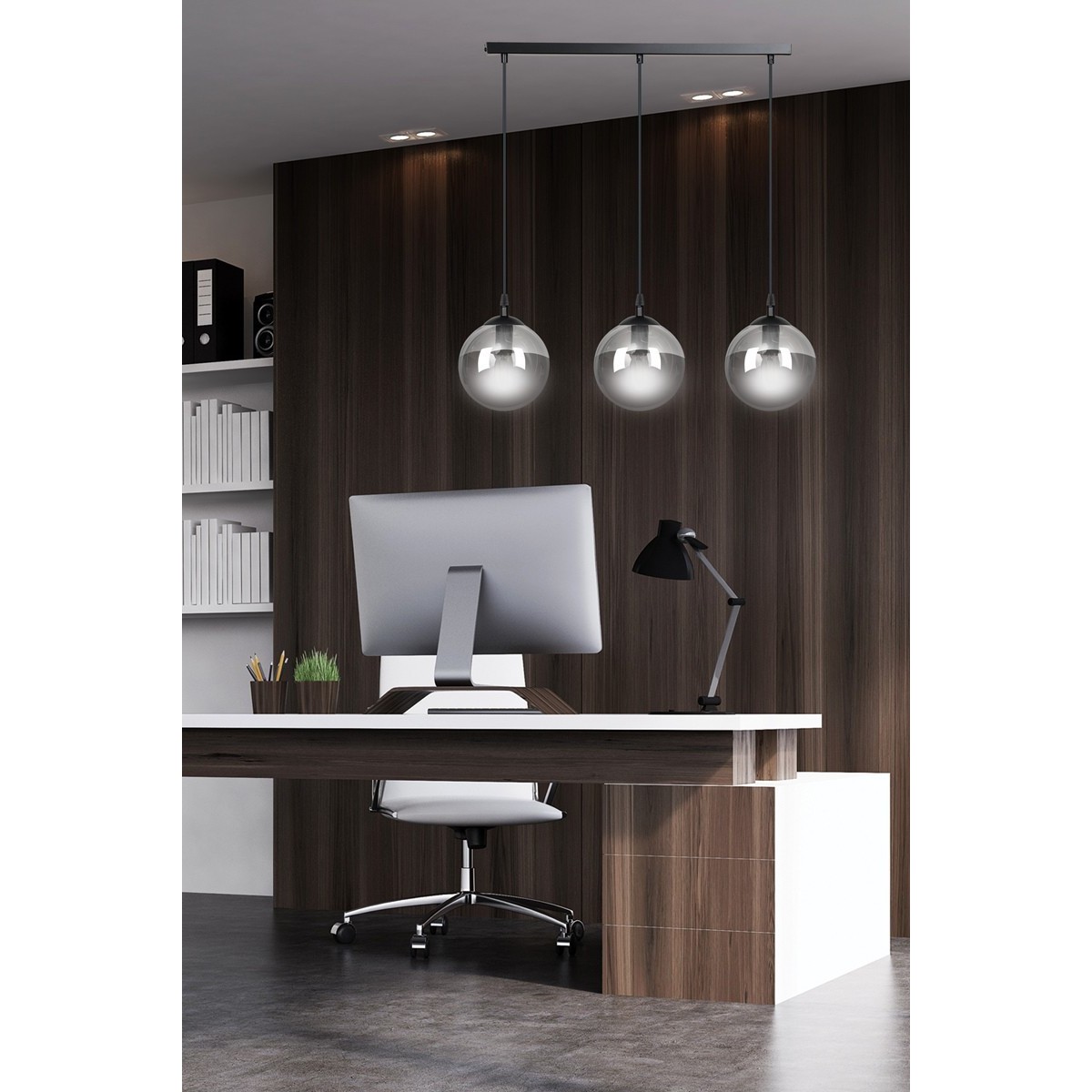czarna wisząca lampa Emibig COSMO 3 BLACK  EM712/3