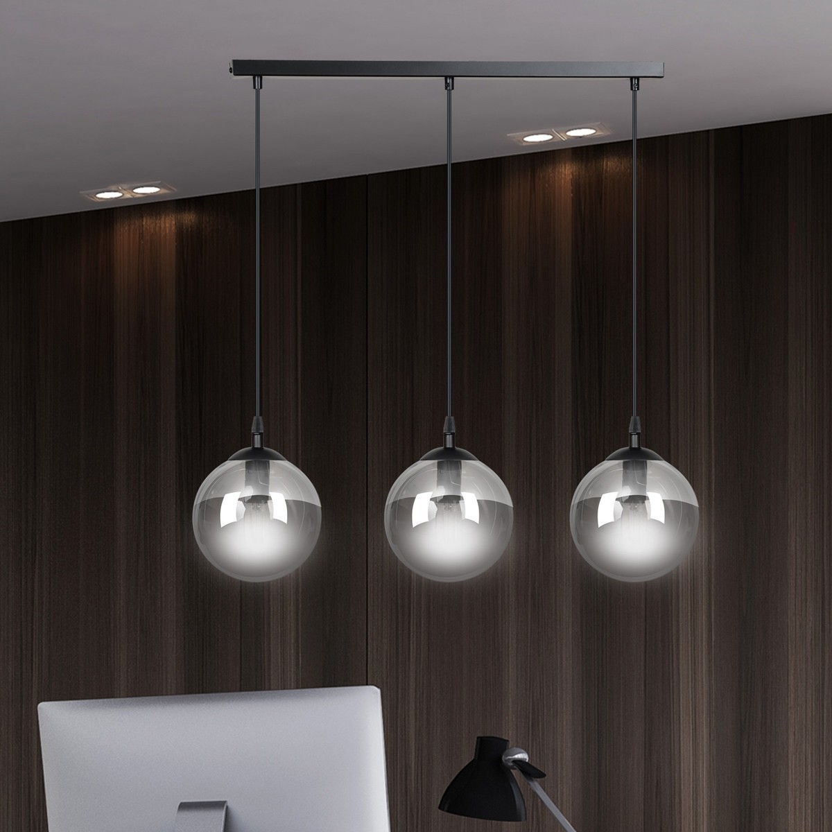 czarna wisząca lampa Emibig COSMO 3 BLACK  EM712/3