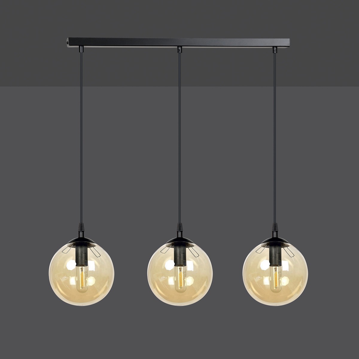 czarna lampa wisząca Emibig COSMO 3 BLACK EM713/3