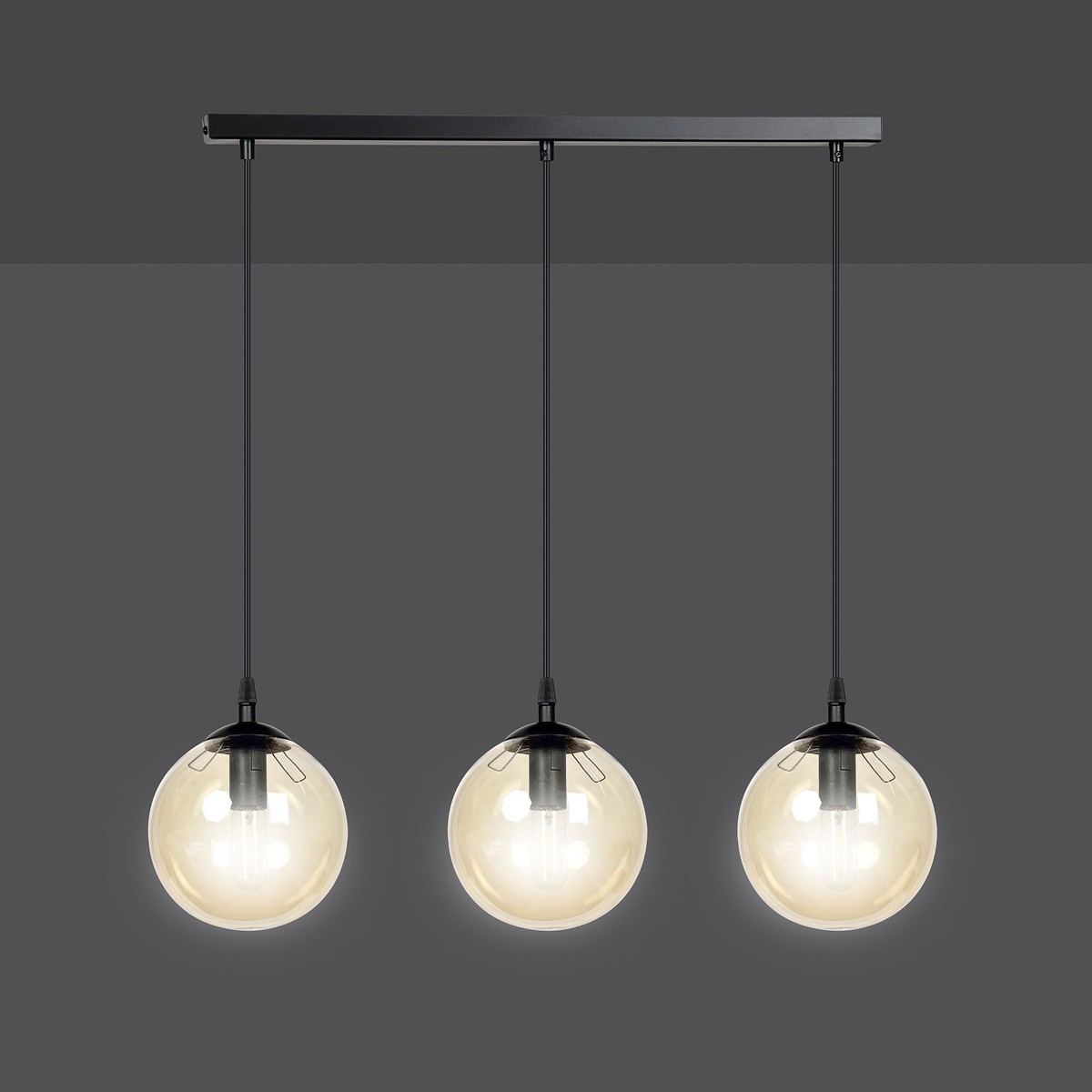 czarna lampa wisząca Emibig COSMO 3 BLACK EM713/3