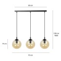 czarna lampa wisząca Emibig COSMO 3 BLACK EM713/3