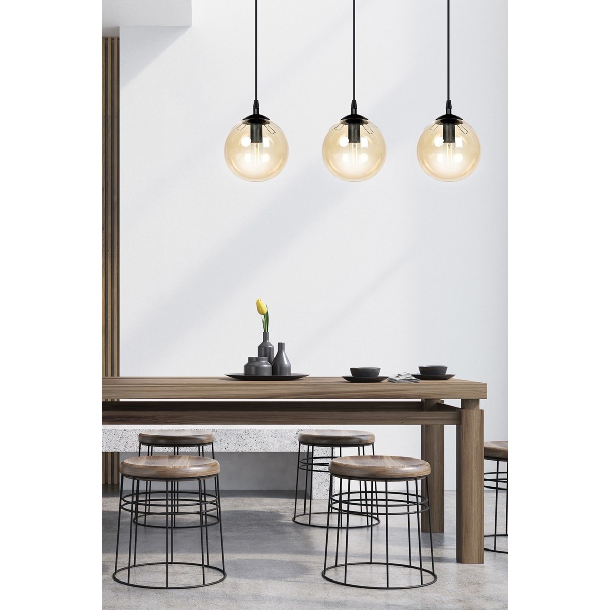 czarna lampa wisząca Emibig COSMO 3 BLACK EM713/3